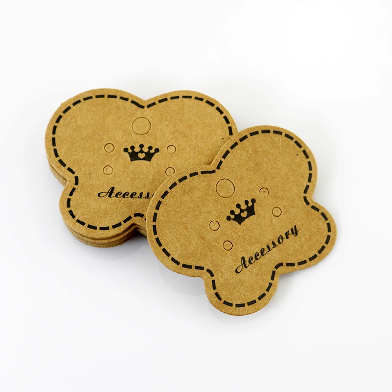 

Kraft Paper Jewelry Card Tags Wholesale 500pcs 5x4cm Butterfly Shape Jewelry Stud Earring Display Packaging Card Paper Tags