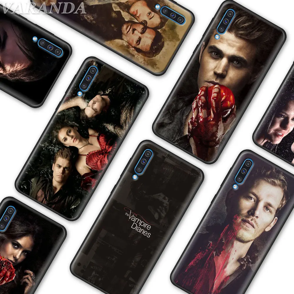 Черный мягкий чехол для Samsung Galaxy A50 A60 A70 A30 A40 A20e A80 A6 A7 A8 A9 2018 с дневниками вампира