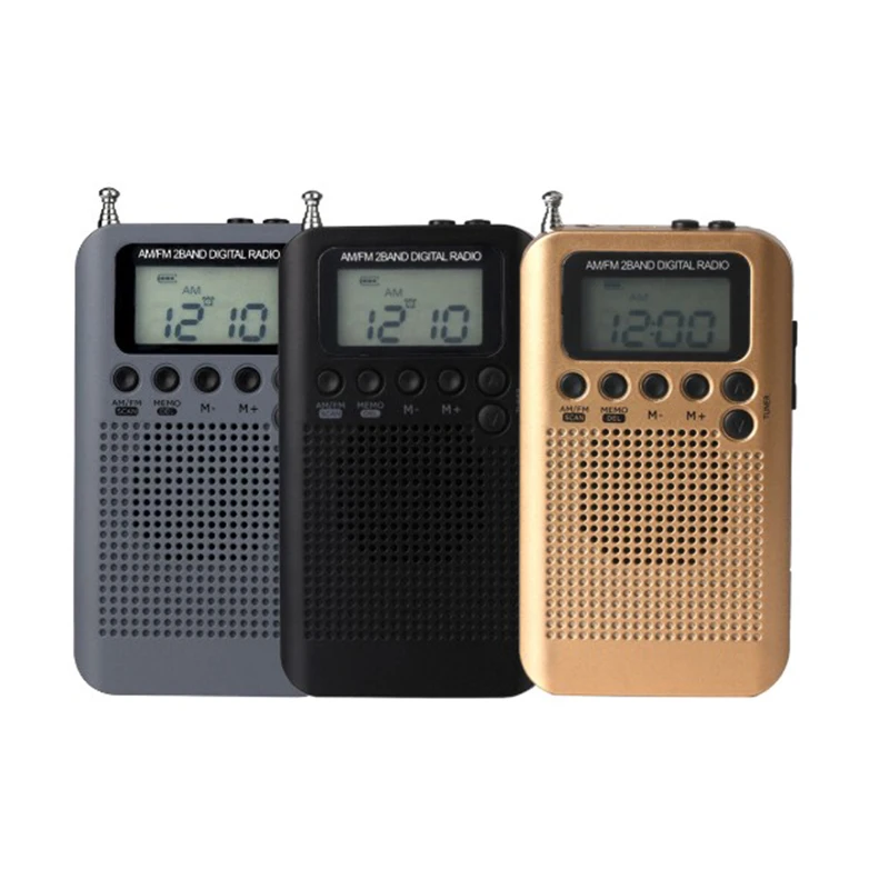 Мини ЖК цифровой FM / AM радиодинамик с функцией отображения времени 3 5 мм разъем