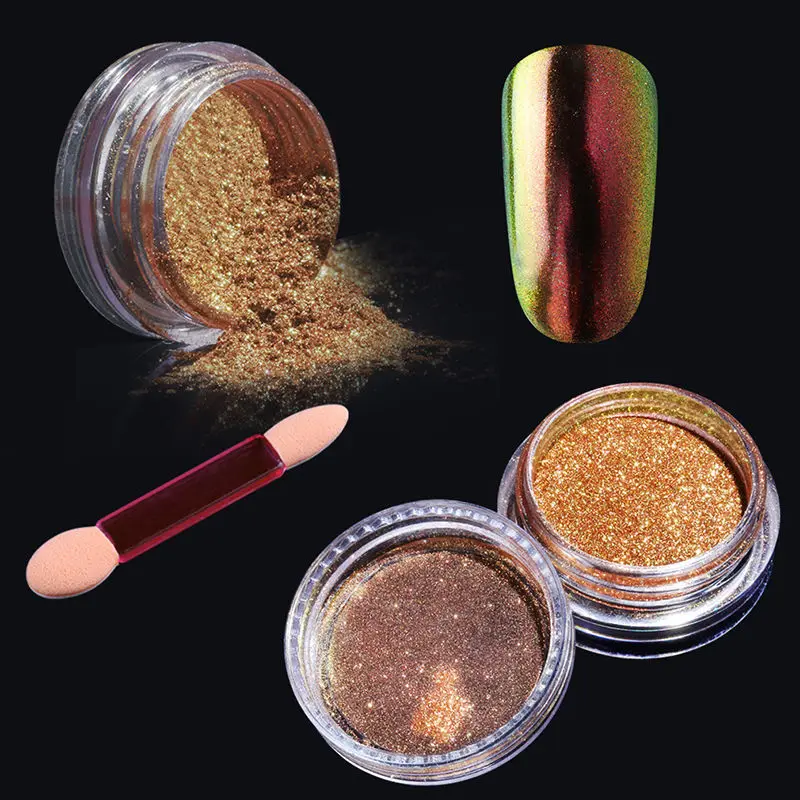 HNM Magic зеркальный хромированный блестящий порошок Spangles для ногтей металлический