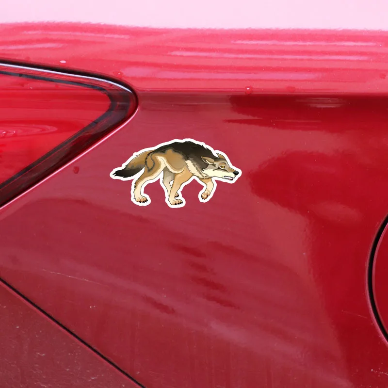 

YJZT 14CM*7.2CM Interesting Personality Animal Wolf PVC Car Sticker Decal Decoration 5-0853