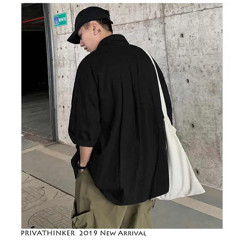 Privathinker Мужская Рабочая стильная рубашка уличная 2019 s японская Повседневная