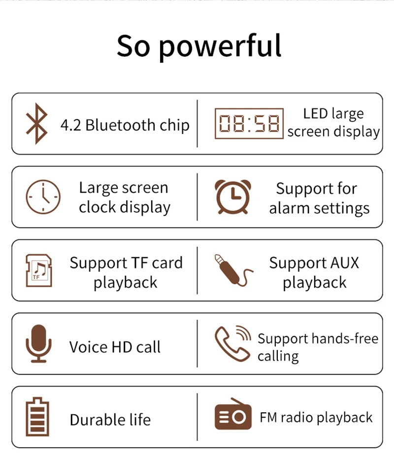 Sovawin Деревянный беспроводной динамик Bluetooth цифровой будильник HIFI Портативный Handfree громкоговоритель с микрофоном Поддержка TF карты MP3