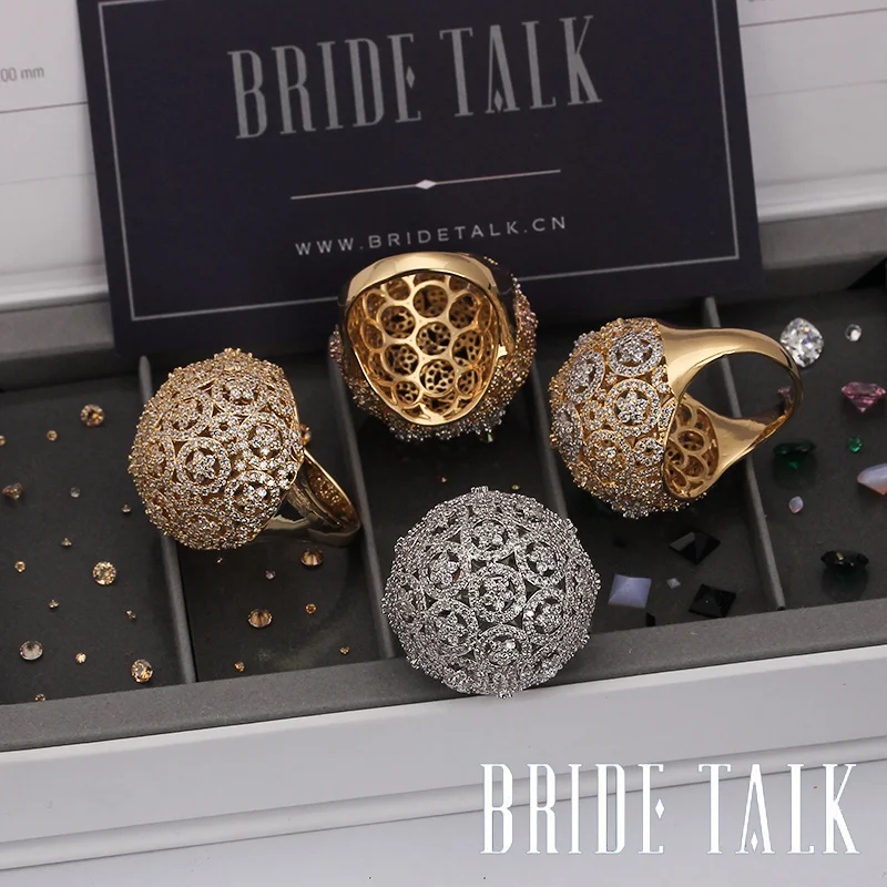 Женское большое свадебное кольцо Bride Talk роскошное с кубическим цирконием подарок