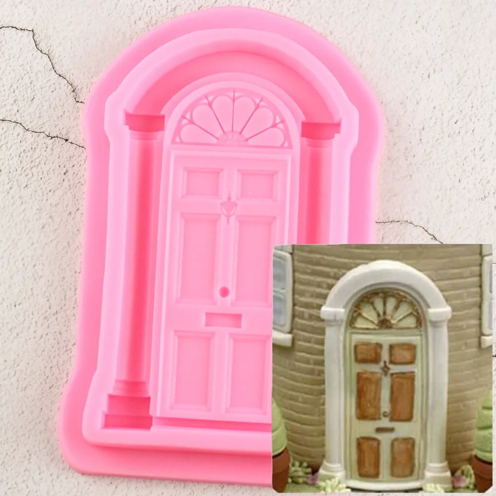 Sugarcraft большая дверь силиконовая форма помадка форма для украшения торта инструменты форма для шоколадной мастики