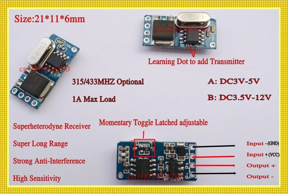 Пульт дистанционного управления Micro RF RX TX 3 7 в 4 2 5 В 6 9 12 | Строительство и ремонт