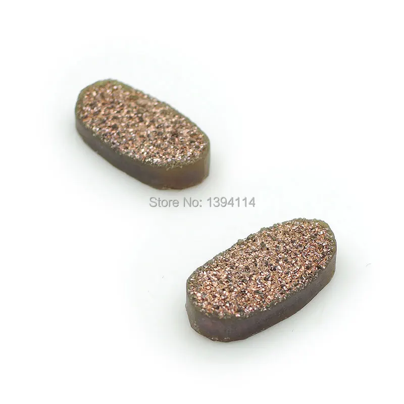 17*10*3mm Mixed Colors Plastic Druse Filigree Oval Charms Of Double Loops Fit For Making Necklaces Jewelry | Украшения и