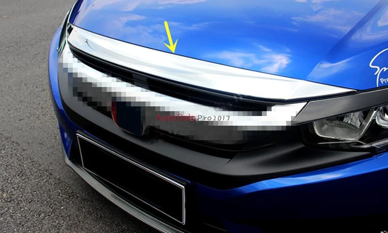 Для Honda Civic 10 поколения 4dr Седан 2016 2017 ABS хромированный пластик Передняя