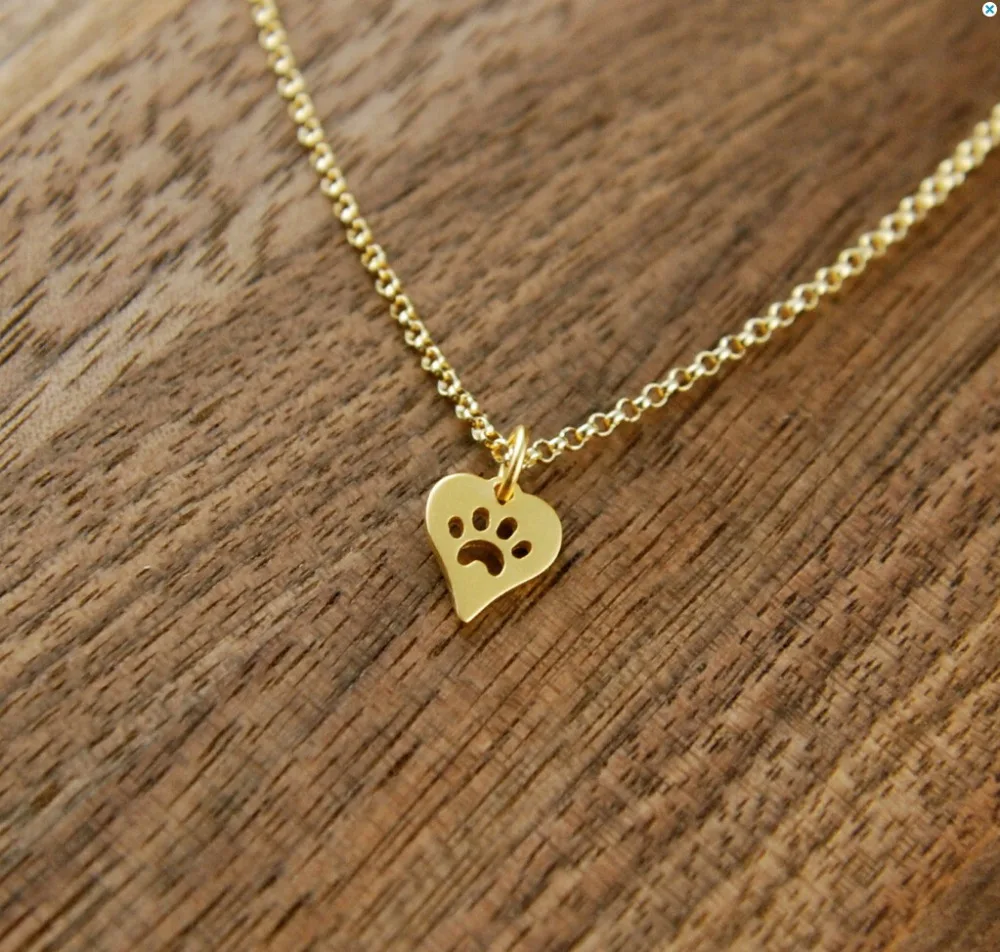 Оптовая продажа кулон в форме лапы сердца ожерелье виде кошачьей Подарочная