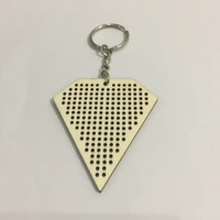 20pcs sale diamond wooden cross stitch wood keychain handmade keyring