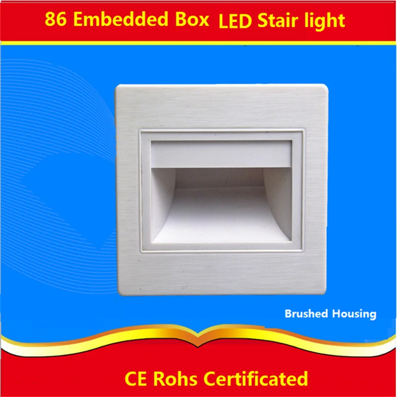 

4pcs/lot 0.6W/1.5W/2.5W 85-265Vac led stair light ,Night Lamp for 86 box, led footlight for corridor,stairs,passway,bathroom