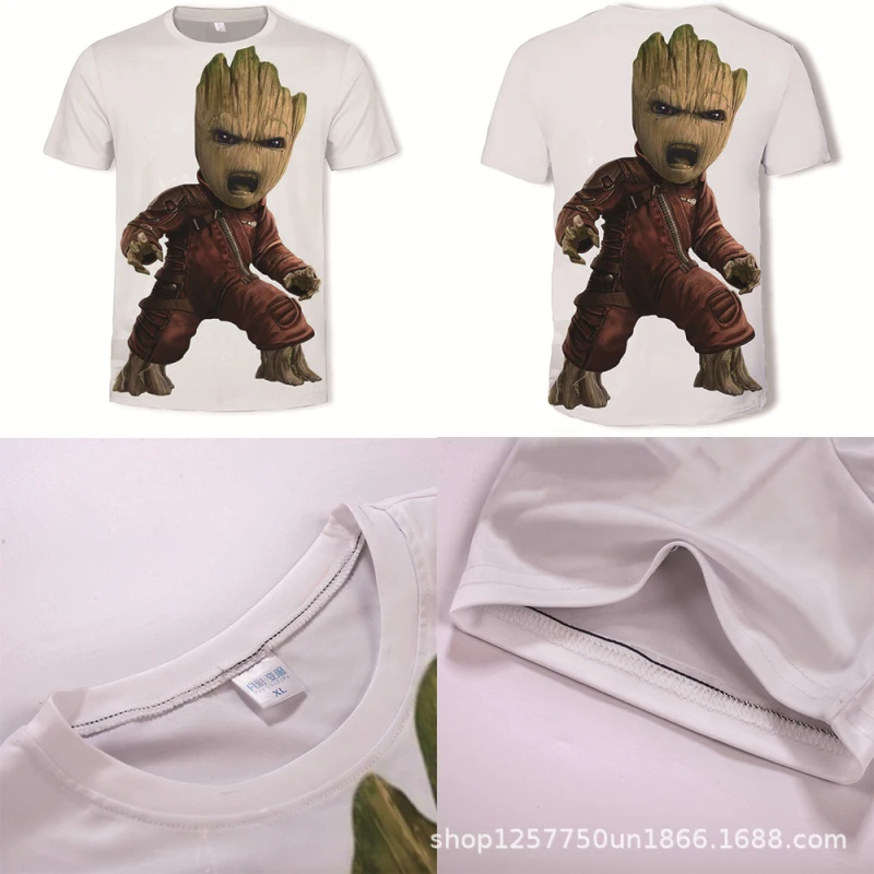 2019 Galaxy Guard Groot Мужская 3D футболка Летняя Повседневный Топ с круглым