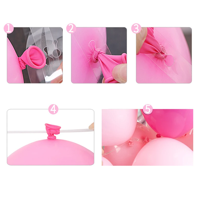 5M Transparent Rubber Balloons Chain Birthday Party Decorations Adult Kids Wedding PVC Arch Decoration Event Diy Supplies |