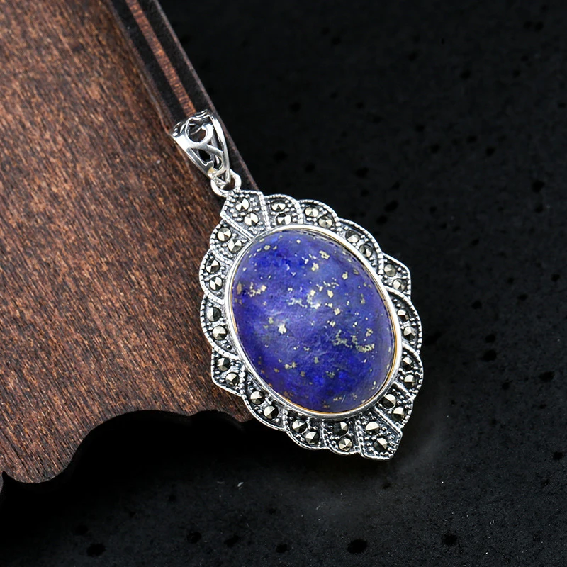 15*20 мм 6 18 распродажа S925 Стерлинговое серебро индийский Lapis Pedants Artisan Украина Chinatown