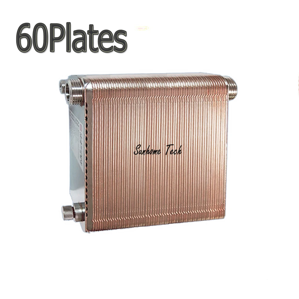 60 пластин паяный пластинчатый теплообменник SUS304 нержавеющая сталь