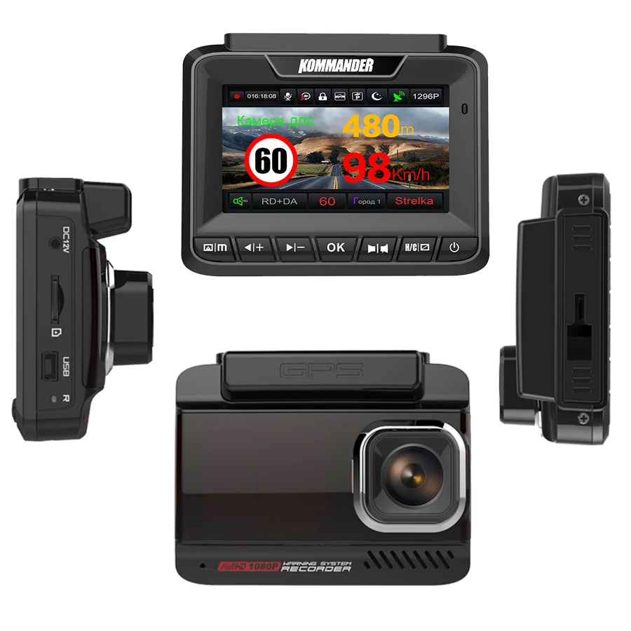 Kommander для автомобилей gps speed camera 3 в 1 anti radar full hd 1296 P road dou|Видеорегистраторы| |