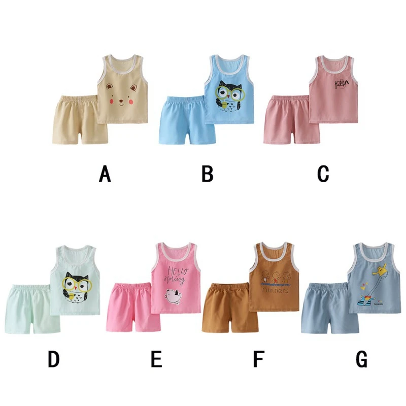 Летние костюмы из 2 предметов комплект одежды для маленьких мальчиков и девочек