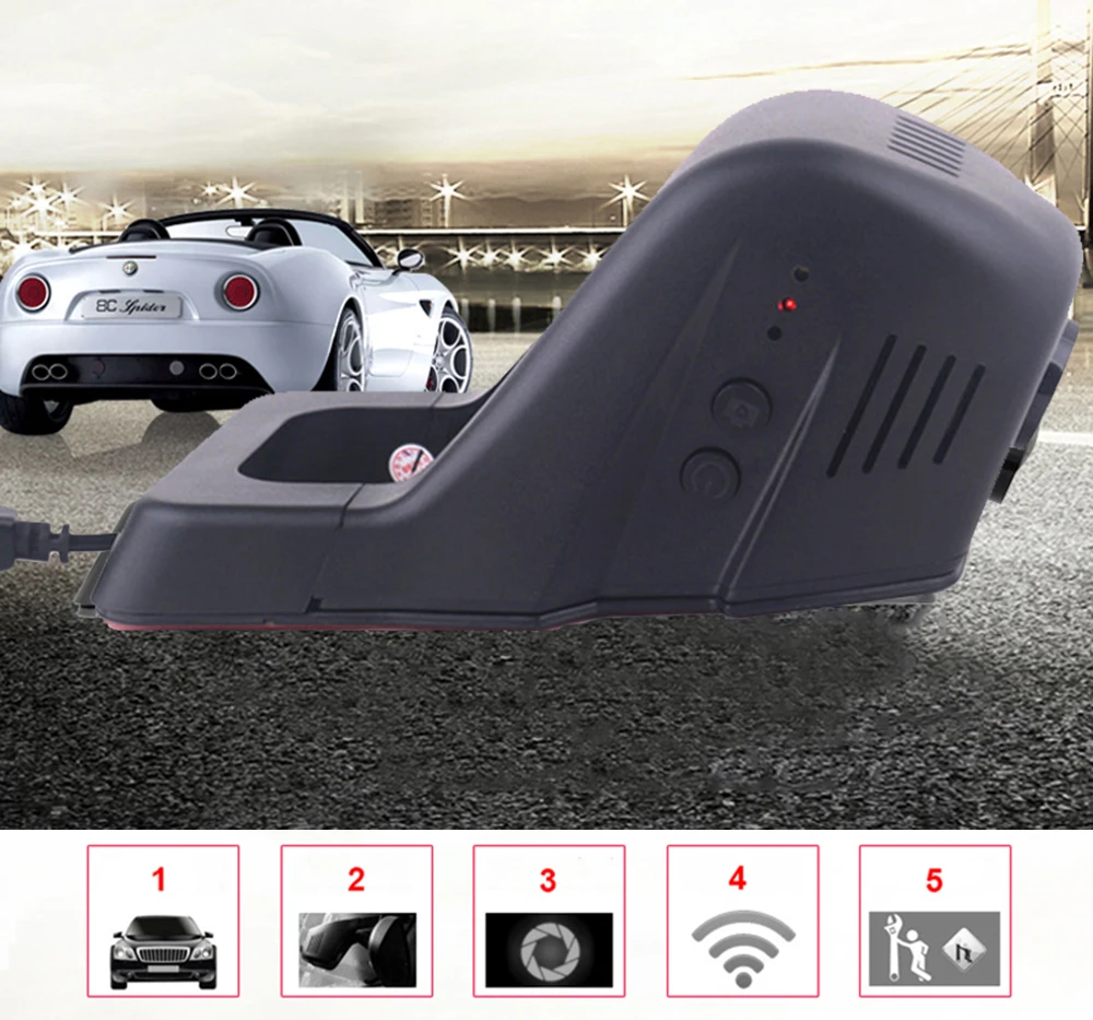 Jabriel скрытая Wi-Fi мини-автомобильная Камара 17" широкоугольный Wifi видео рекордер мини-камера Авто двойной видеорегистратор 2 видеорегистратора HD 1080P Автомобильный видеорегистратор