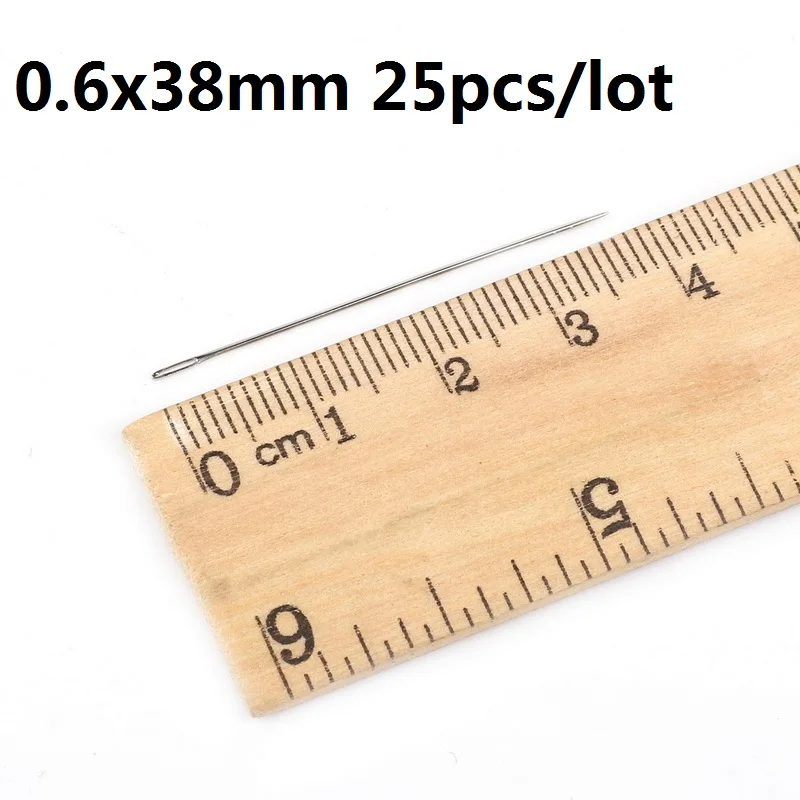 0.6 x 38mm 25 шт. Нержавеющая сталь Швейные иглы, булавки, набор для рукоделия, для домашнего использования, ремесла бытовые швейные аксессуары ручной работы - Цвет: 0.6 x 38mm