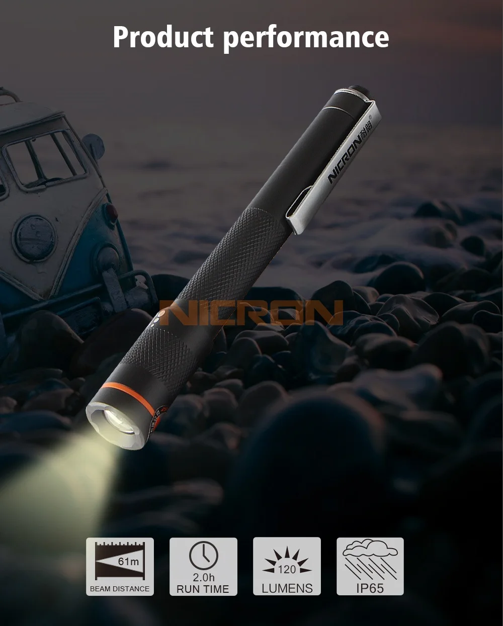 NICRON мини фонарик 120LM 61 м дальность луча Водонепроницаемый IP65 1 Вт 2 х ААА Цвет матч лазерная ручка домашний фонарь лампа B22 для обслуживания и т. д
