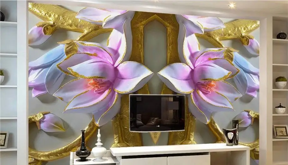 Тисненые фотообои 3D для гостиной декоративные картины | Обустройство дома