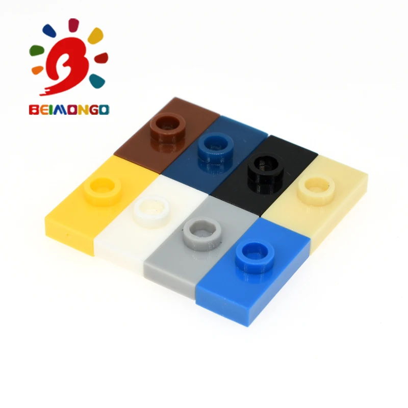 Бесплатная доставка! BEIMONGO блоки MOC пластина 1x2 с 1 шпилькой 100 шт образовательные и
