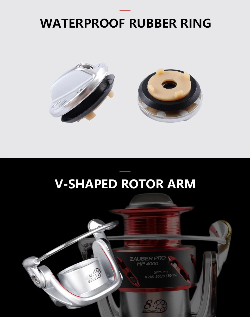 Оригинальные Рыболовные катушки RYOBI ZAUBER PRO hp, спиннинг, 8+ 1BB, металлический корпус, катушка, ручка с питанием от соленой воды, самофиксирующаяся ручка
