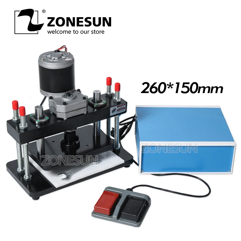 ZONESUN 26x15 см электрическая машина для высечки кожи фотобумага ПВХ/Эва лист форма