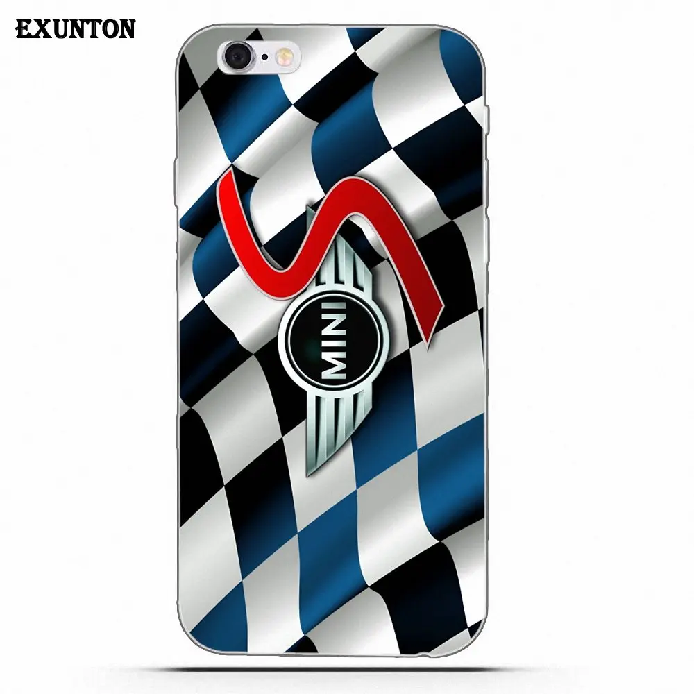 as picture Mini Cooper Автомобильный логотип гоночный мягкий протектор для Apple iPhone 4 4S 5 5C SE 6 6S 7 8 Plus X - Цвет: as picture