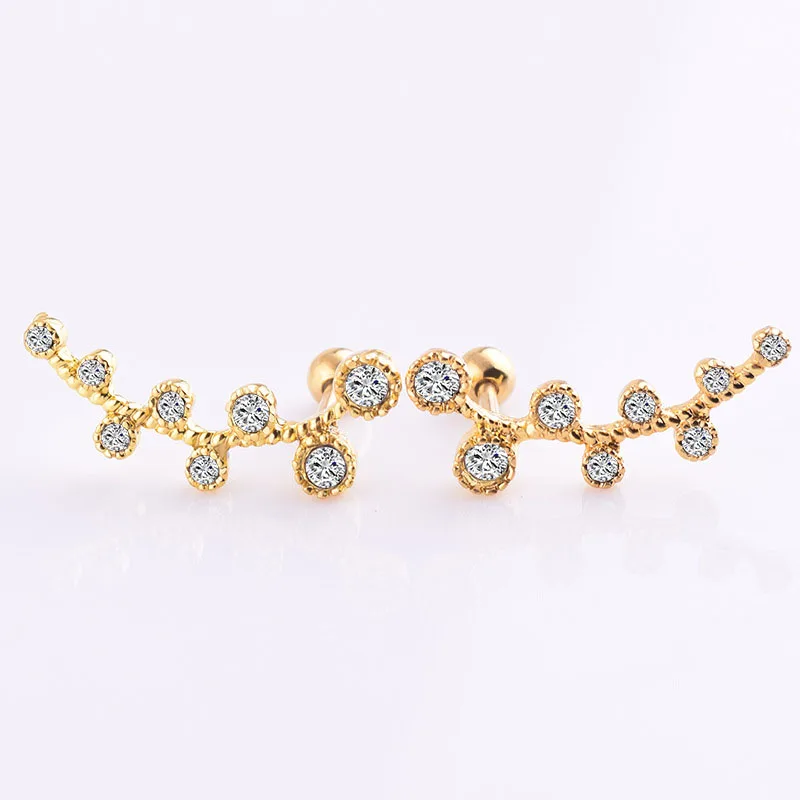 Серьги гвоздики из хирургической стали для прокола хрящевой ткани уха|fashion stud