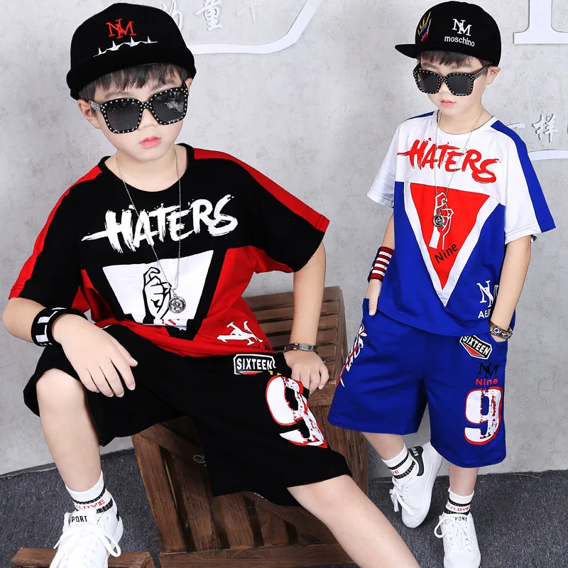 Детская одежда для мальчиков лето 2019 комплект одежды малышей модные футболки в