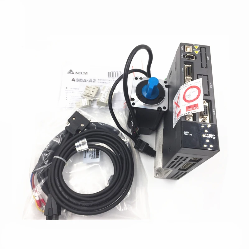 

CNC Delta Servo System 200W AC Servo Motor + Driver kits 220V 0.64NM 3000r/min 60mm with 3M Cable ECMA-C10602RS+ASD-A2-0221-L