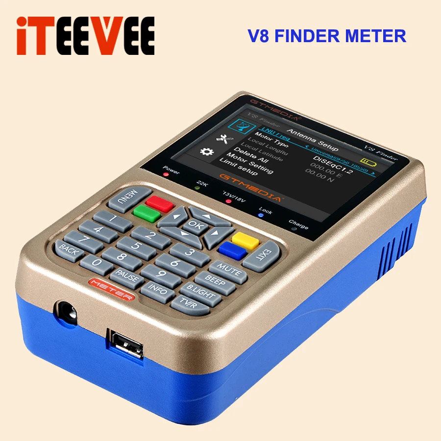 GT медиа/Freesat V8 прибор обнаружения метр DVB-S2/S2X цифровой спутниковый искатель высокой четкости спутниковый измеритель Satfinder 1080 P