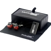 memolissa display box cufflinks luxury shirt red beatle shape cufflinks for mens brand ladybird design free tag wipe cloth