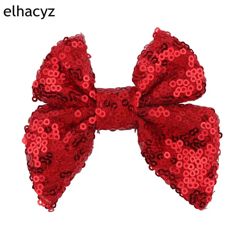 

1PC New Sequin 3.5'' Hair Bow With Clip Or Without Clip Women Classical Photography For Kids Hair Clip Hairband Hair Accessories