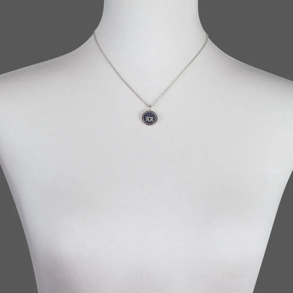 Сверкающее волшебное ожерелье Talisman яркое эмалированное темно синего цвета