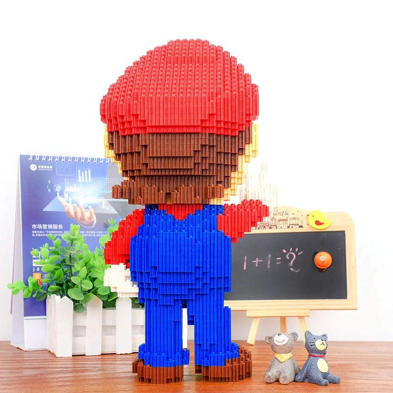Смешно micro Строительный кирпич nintendoes образ игры super mario bros соединительный блок сборные игрушки Модель Коллекция