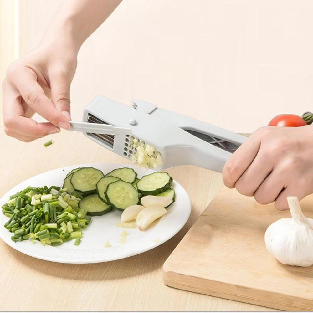 Professional Garlic Press &amp Slicer 2 in 1 with Slicing and Grinding Fruit Vegetable Tools Kitchen Accessories | Дом и сад