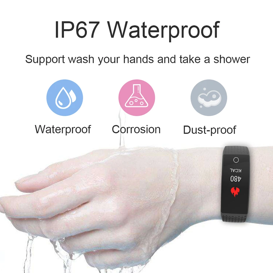 Смарт-браслет IP67 Водонепроницаемый смарт-браслет сердечного ритма крови