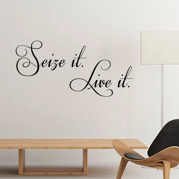 

Famous Poetry Quote Seize It Live It Silhouette Removable Wall Sticker Art Decals Mural DIY Wallpaper for Room Decal