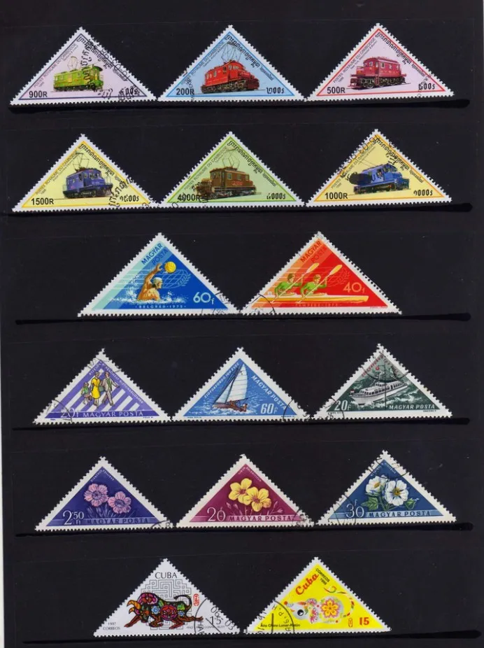 

50Pcs Topic Stamp Tri-angle Shape All Different From Many Countries NO Repeat Postage Stamps for Collecting
