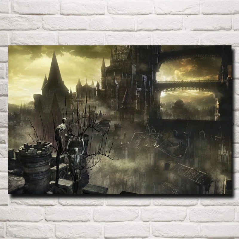 FOOCAME Dark Souls произведение искусства видеоигры искусство шелковая ткань плакат печать домашний Декор стены картина 12x18 16X24 20x30 24x36 дюймов - Цвет: 022