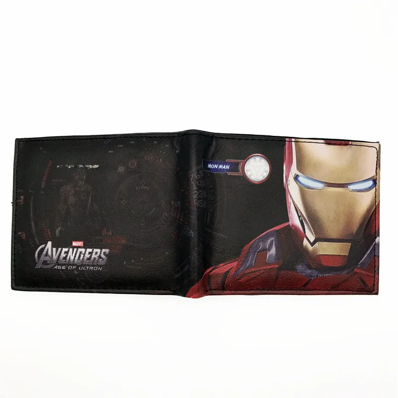 Iron Man Комиксы DC Marvel кошелек Халк/Железный человек/Тор/Капитан Америка/Супермен/летучая мышь человек/флэш/Человек-паук/Каратель кошельки с персонажами мультфильмов - Цвет: Iron Man
