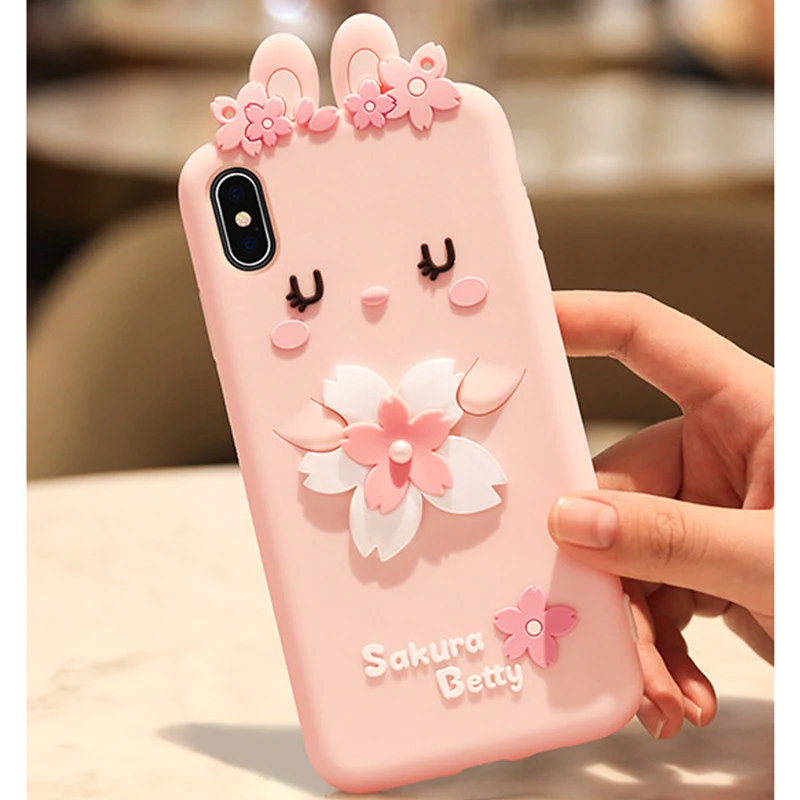 Роскошный чехол для телефона Apple IPhone X XS Max, Мягкий противоударный защитный силиконовый чехол с милым Кроликом, чехол для мобильного телефона