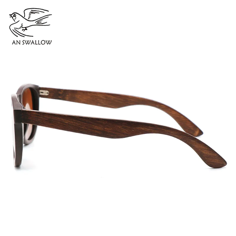 Коричневые бамбуковые солнцезащитные очки для женщин 2018 Модные из чистого