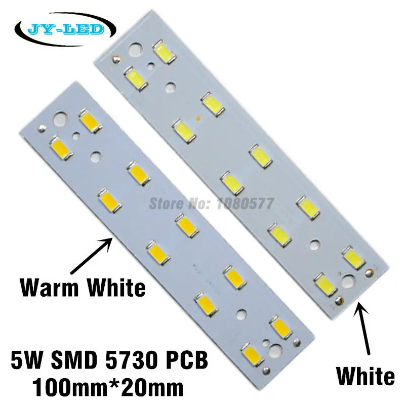 

10pcs/lot 5W LED PCB SMD 5730 White/Warm White Rectangle Aluminum Plate Light Source For Crystal Lamp Lighting