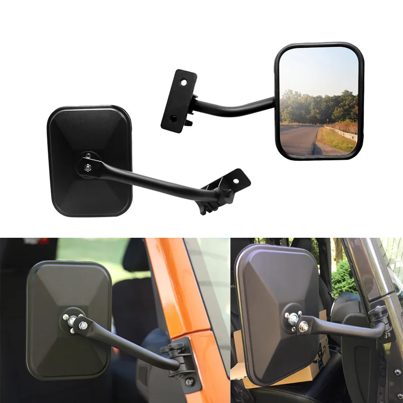 Прямоугольные зеркала боковые для Jeep Wrangler JK CJ YJ TJ 07 17 устойчивые к тряске дорожные