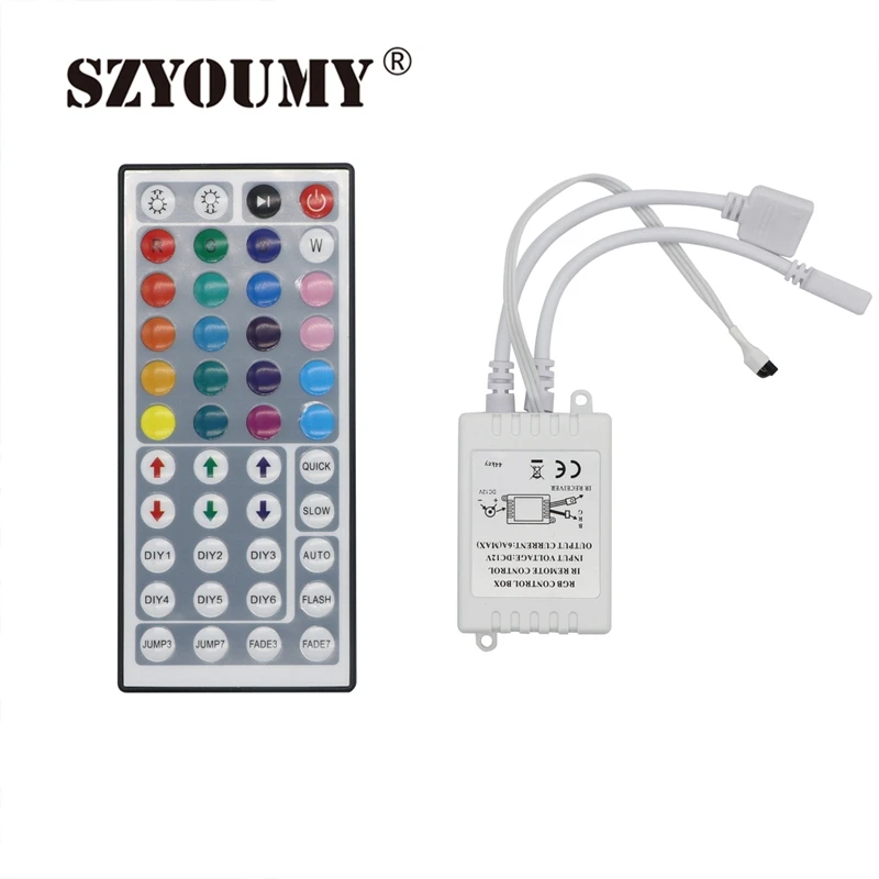 

ИК светодиодный пульт дистанционного управления SZYOUMY для светодиодных RGB-лент, для светодиодной ленты RGB, 12 в пост. Тока, 44 клавиши, 2 шт.