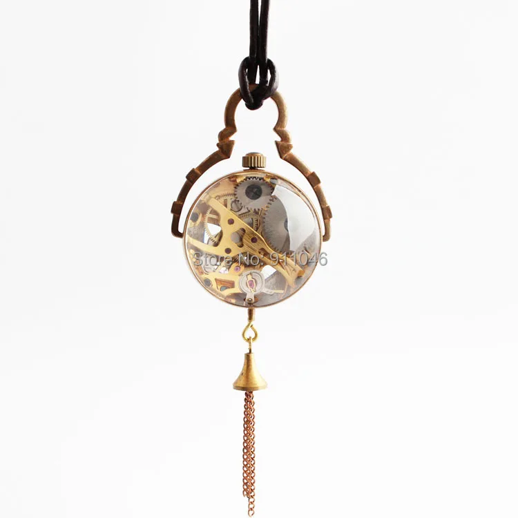 Высококачественные классические бронзовые Механические карманные часы со
