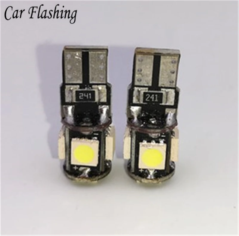 Автомобильная фара flahsing 50 шт. супер яркая W5W 194 168 5 SMD DC 12 В клиновидная лампа